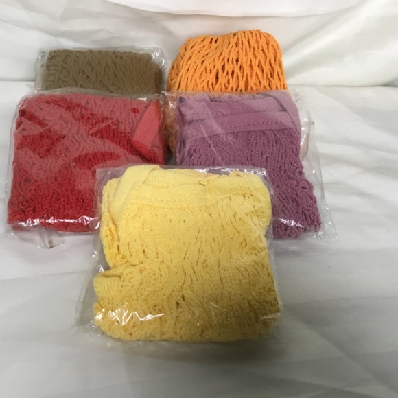 5 piece Reusable shopping bags. Yellow, orange, red, pink, Olive - Picture 4 of 4